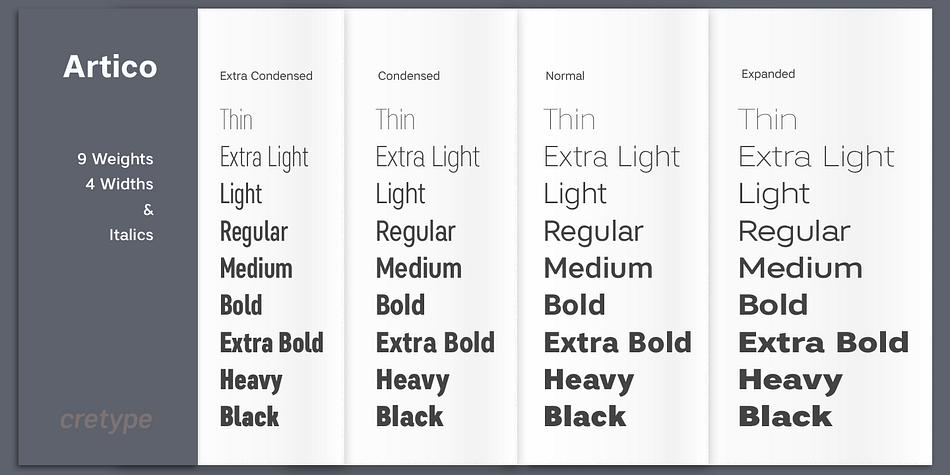 Letters in this type family are designed with genuine neo-grotesque and neutral shapes without any decorative distractions.