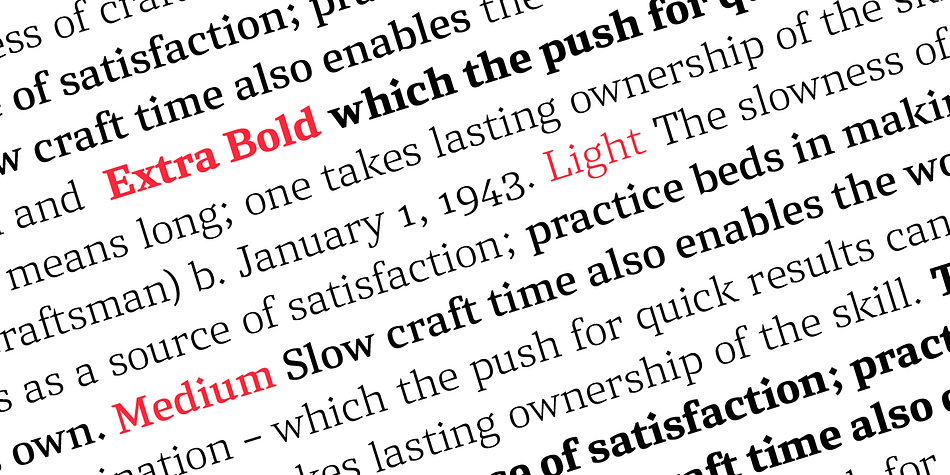 Luminare font family example.