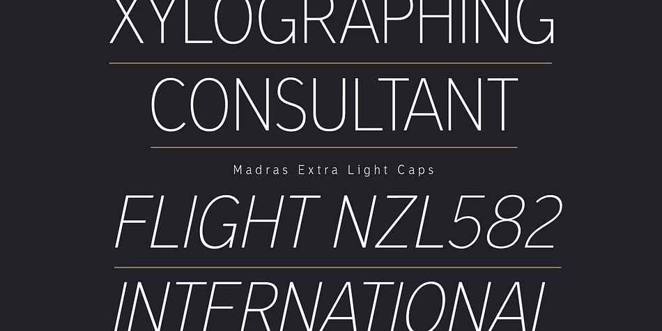 Madras font family sample image.