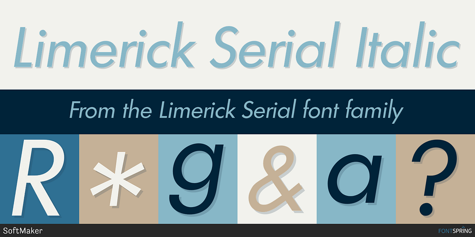 Limerick Serial Italic Font