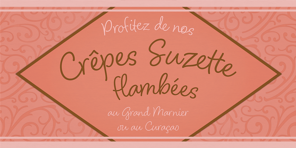 As with many of her script faces, Laura includes a wide array of 148 ligatures and 47 alternates, to create even more convincing connections, all in the service of authenticity.