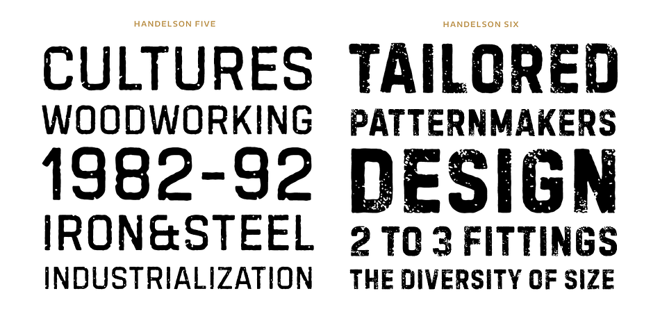 Displaying the beauty and characteristics of the Handelson font family.