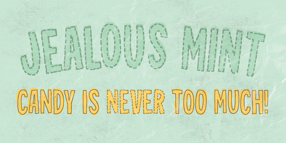 Jealous Mint is a 100% handmade font.