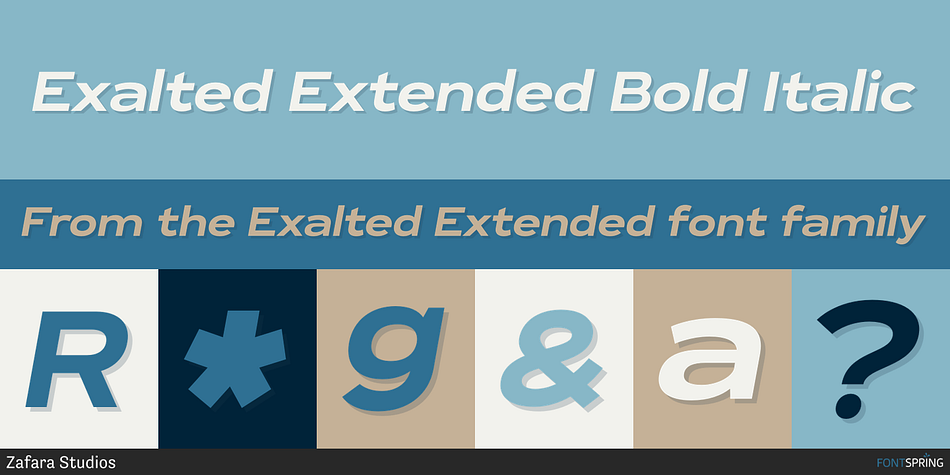 Exalted Extended Bold Italic Font
