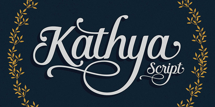 Kathya Script is a contemporary calligraphic typeface, a mixture of retro script and modern sans serif.