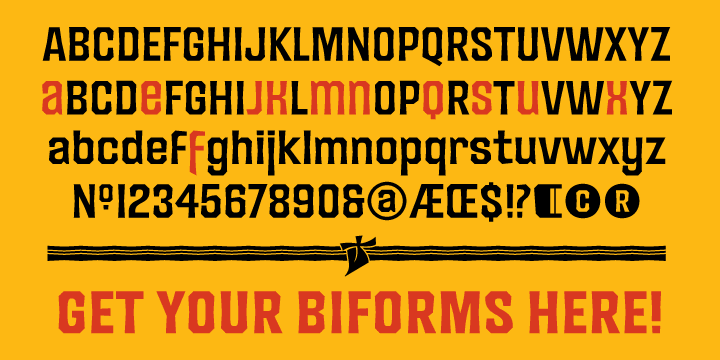 Each of the three weights comes with a unicase variation, complete with ten biforms and their corresponding composites, which can be used interchangeably with the main capitals, and a standard lowercase in the three main fonts, allowing for several options when applying the typeface.