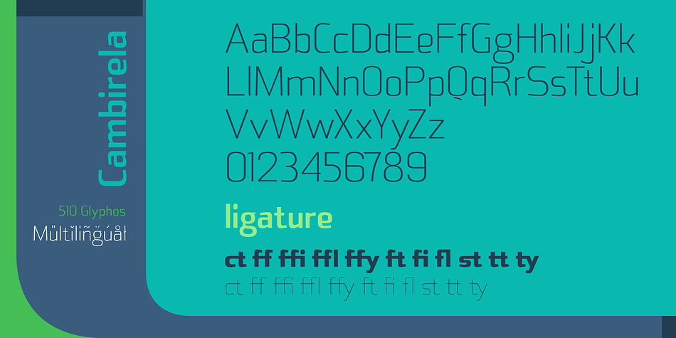 Cambirela font family example.