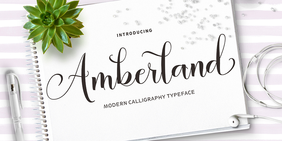 Amberland Script is a modern calligraphy font.