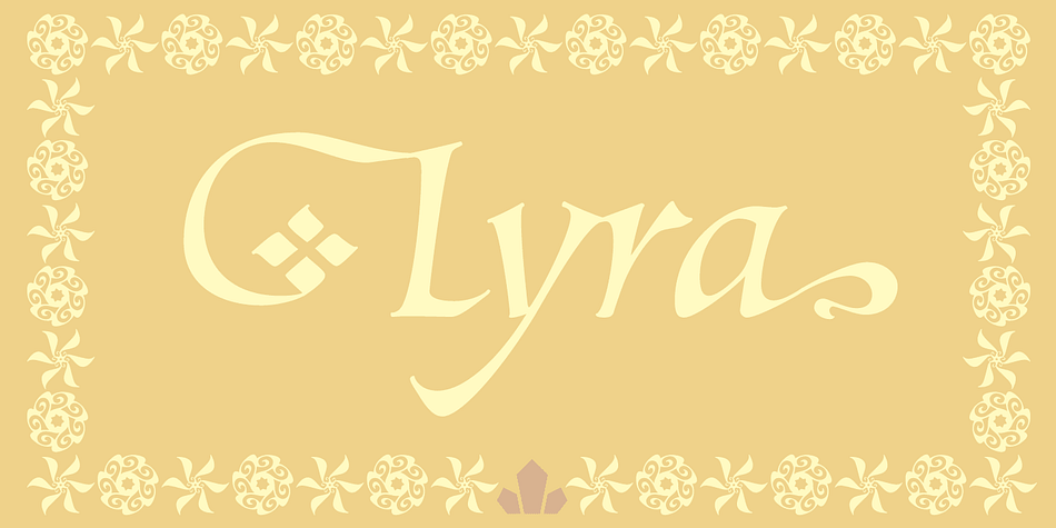 Lyra is an Italian Renaissance script that might have developed if metal type had not broken the evolution of broad pen calligraphy.