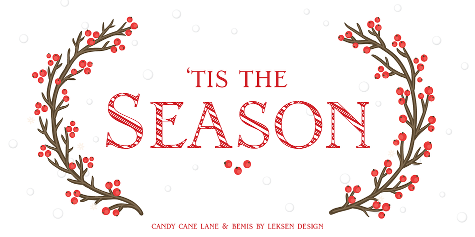 Candy Cane Lane is a peppermint-striped version of Andrea Leksen