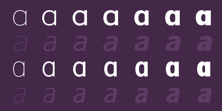 The strong familial relationships between all the styles and weights make it a serviceable choice for large graphic design projects that require versatility with consistency.