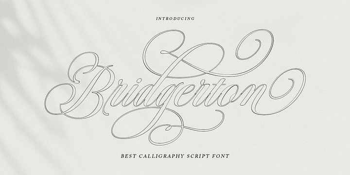 Bridgerton Outline font family by HRZ Studio