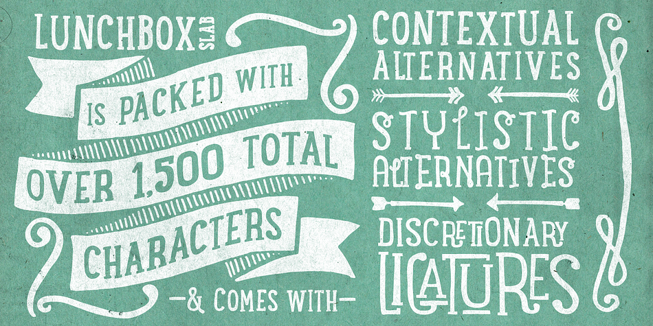 Emphasizing the favorited LunchBox Slab font family.