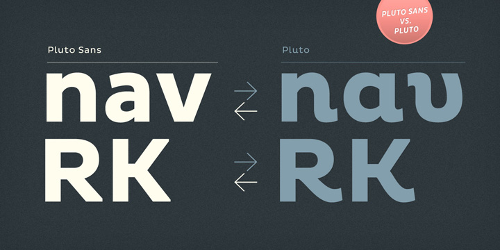 Displaying the beauty and characteristics of the Pluto Sans font family.
