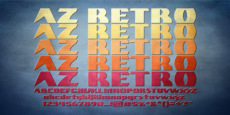 Displaying the beauty and characteristics of the AZ Retro font family.
