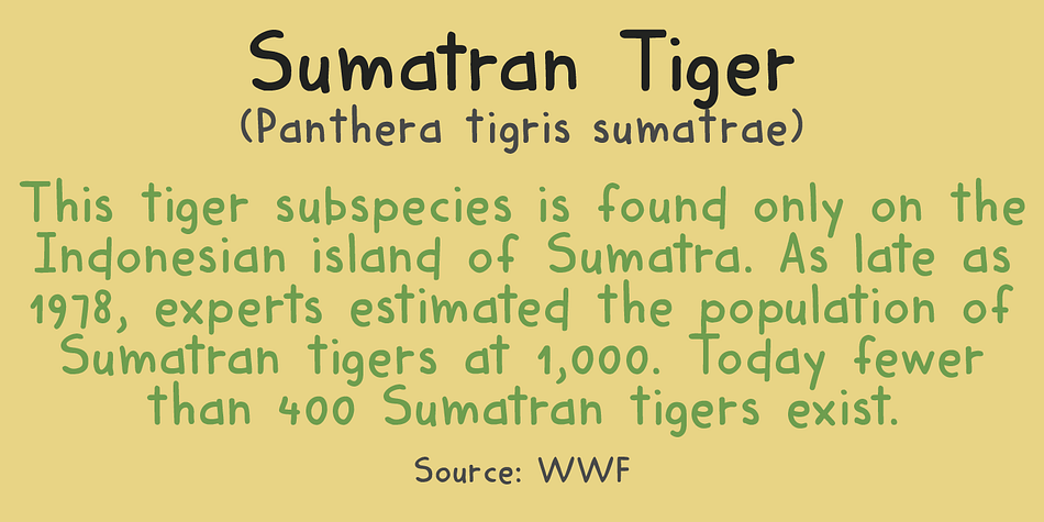 Harimau had some unusual glyphs, most notably the ‘g’ and the ‘j’, which, for some designers, were a little too unusual.