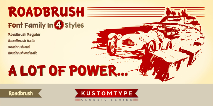 Roadbrush is a retro brush-style script that I re-designed and completely re-mastered.