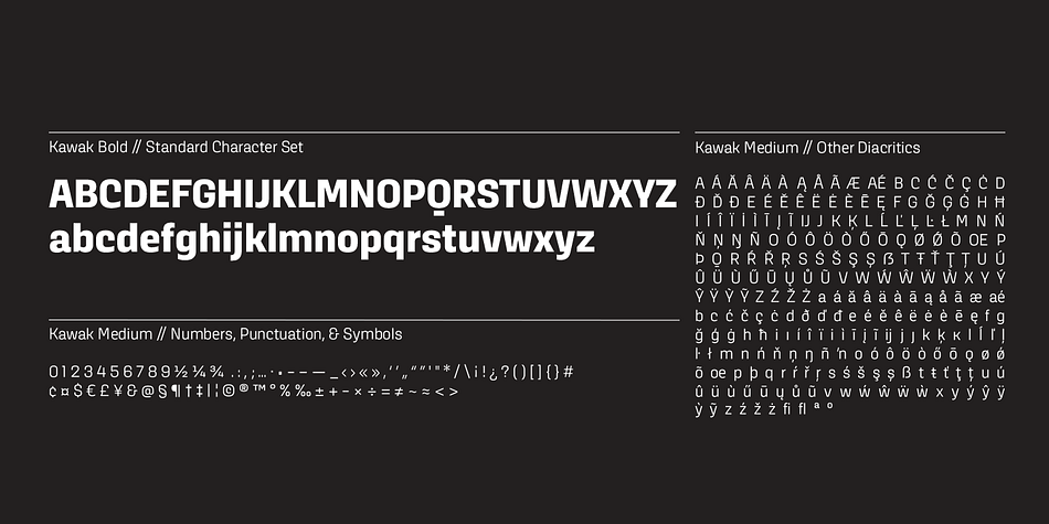 Highlighting the Kawak font family.