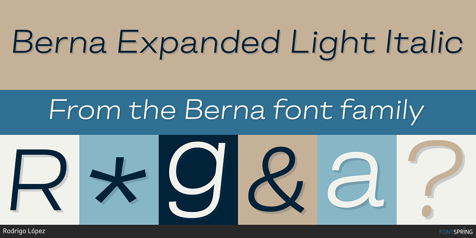 Berna Expanded Light Italic Font
