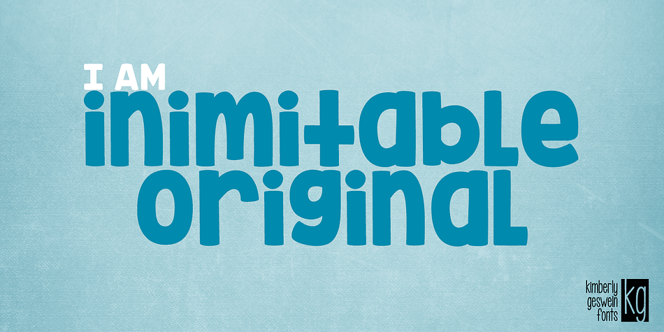 Highlighting the KG Inimitable Original font family.
