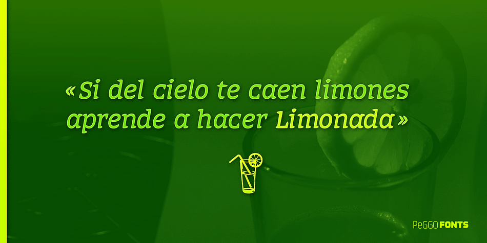 Limonada font family sample image.