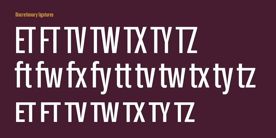 Bw Stretch font family example.