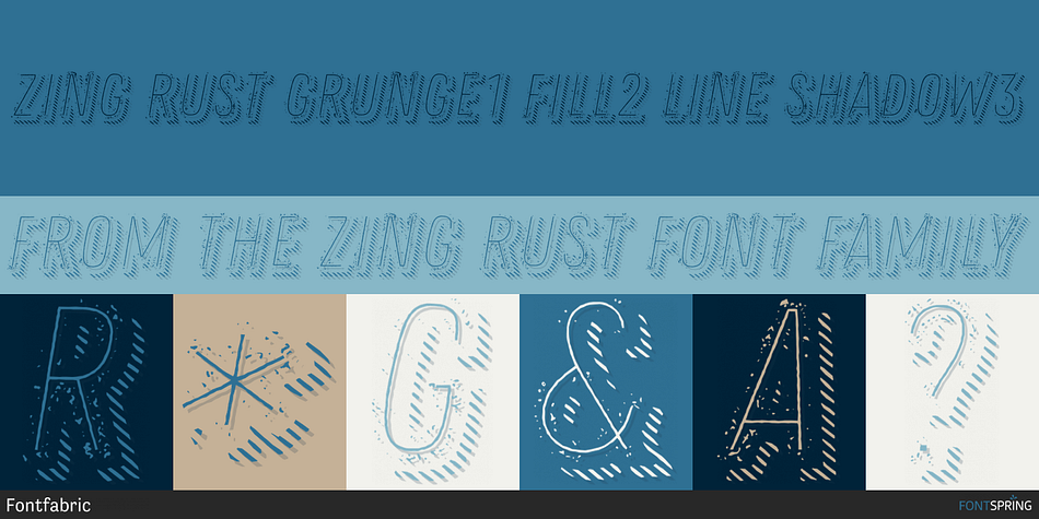 Zing Rust Grunge1 Fill2 Line Shadow3 Font