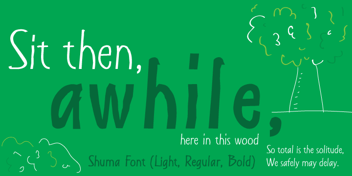 Displaying the beauty and characteristics of the Shuma font family.