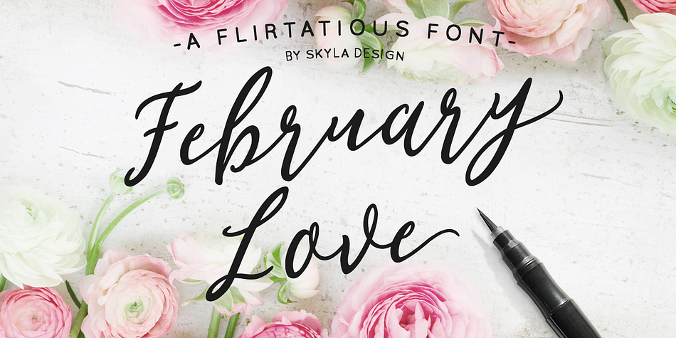 February Love is a flirtatious font with a dancing baseline.