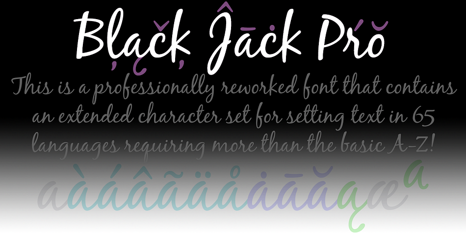 Emphasizing the favorited Black Jack Pro font family.