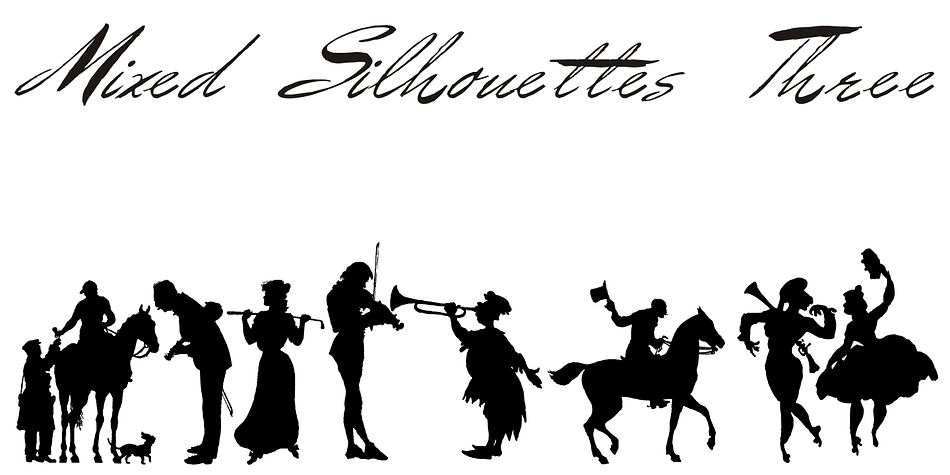 Mixed Silhouettes font family sample image.