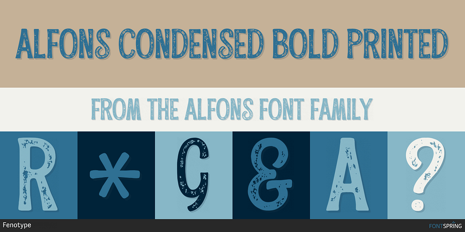 Alfons Condensed Bold Printed Font