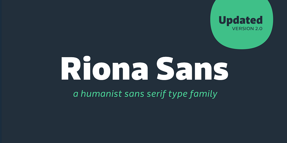 Riona sans is a humanist sans serif type family of 16 fonts, including true italics.