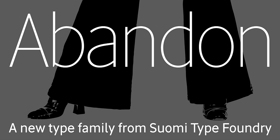 Displaying the beauty and characteristics of the Abandon font family.