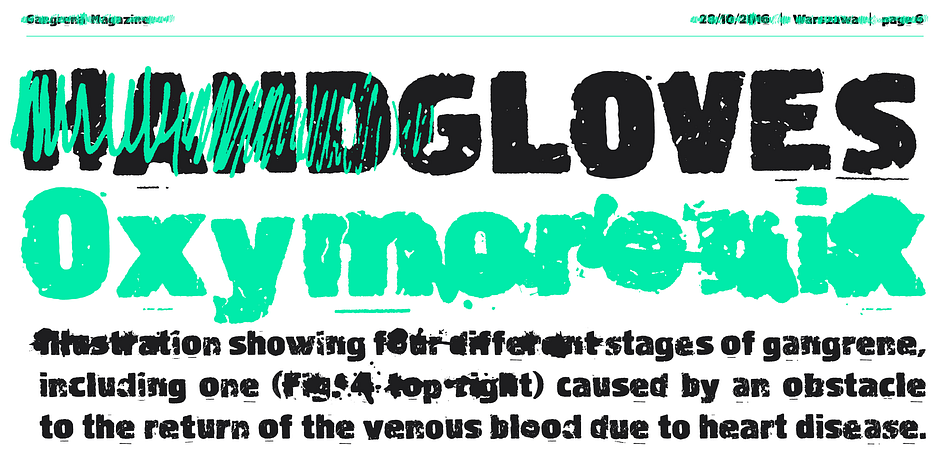 Highlighting the Gangrena font family.