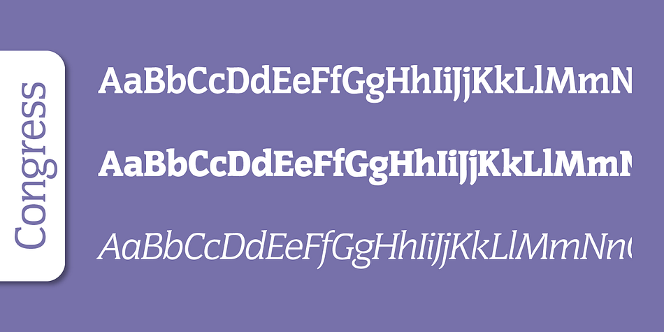 Emphasizing the popular Congress Serial font family.