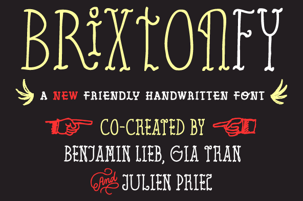 Displaying the beauty and characteristics of the Brixton FY font family.