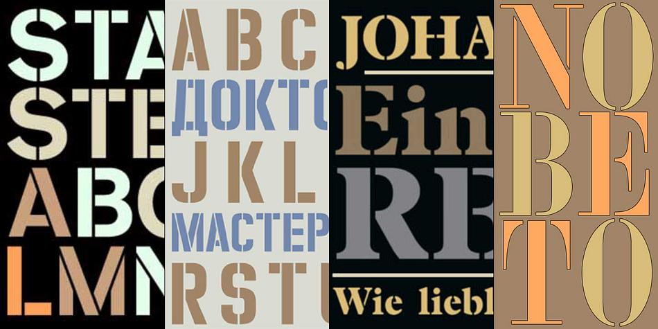  CastleType Stencil font collection, a  sans serif, stencil & display serif collection by CastleType.