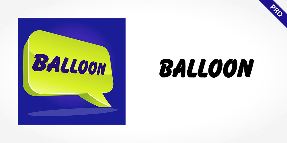 Balloon Pro is one of the fonts of the SoftMaker font library.