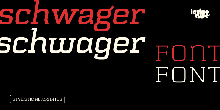 Schwager includes OpenType 1 additional stylistic sets and Contextual Alternates and has extensive Latin language support.