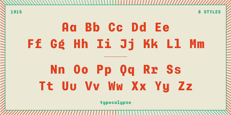 Highlighting the Typewalk Mono 1915 font family.