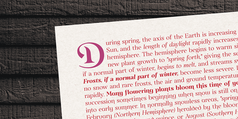 Eirlys font family example.
