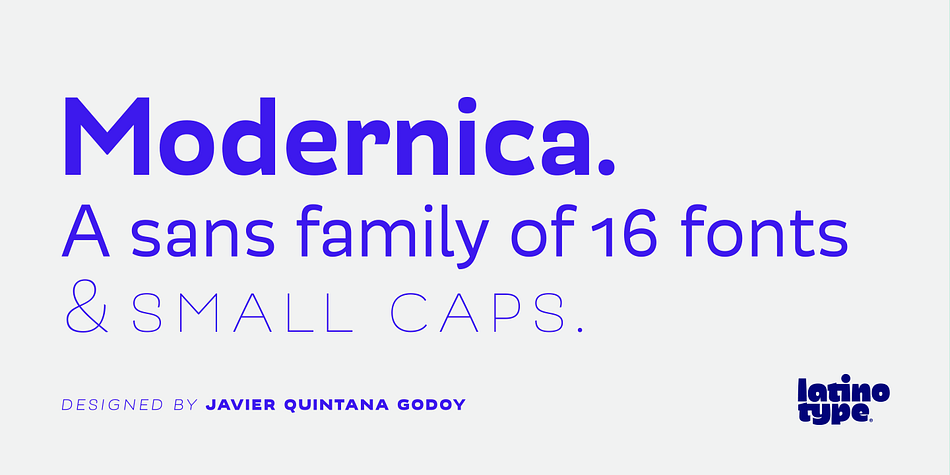 Displaying the beauty and characteristics of the Modernica font family.