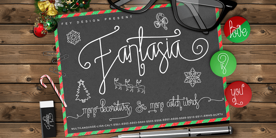Displaying the beauty and characteristics of the Fantasia font family.