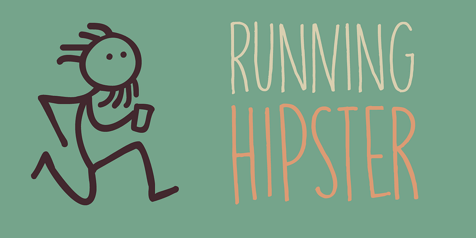 Running Hipster is a tall, thin and all caps font with a funny name.