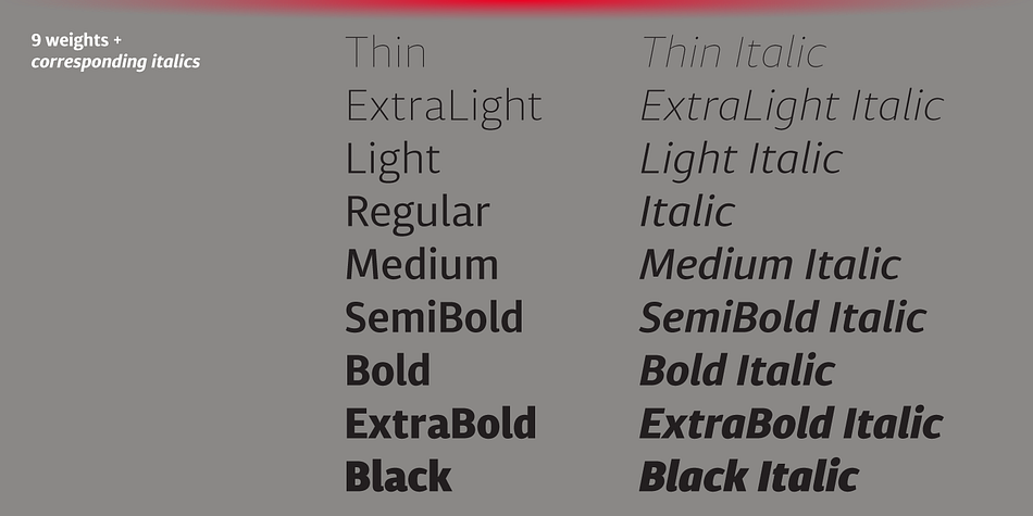 This modern sans-serif typeface designed as a universally legible medium for both titles and paragraph text.