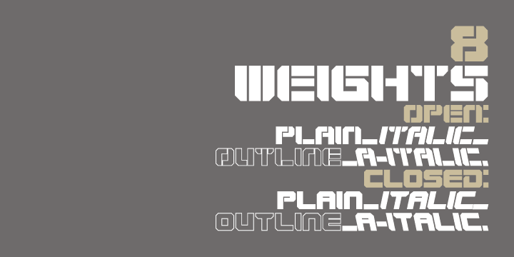 VideoTech font family example.