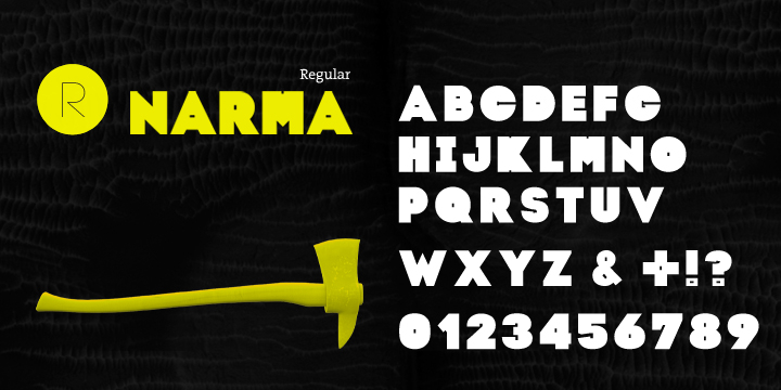 Highlighting the Narma  font family.