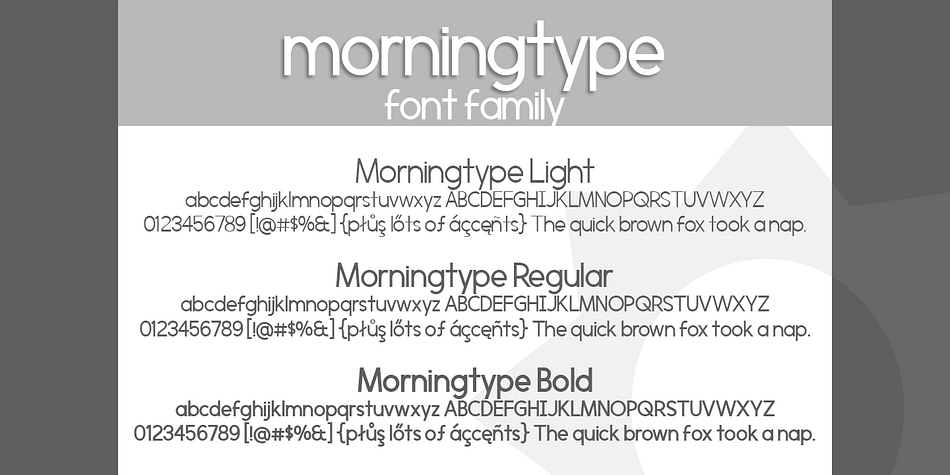 Displaying the beauty and characteristics of the Morningtype font family.