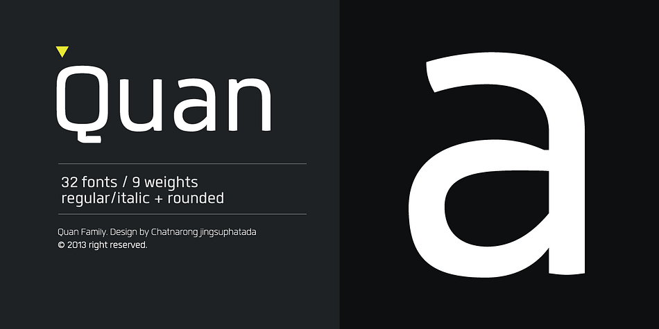 Displaying the beauty and characteristics of the Quan font family.
